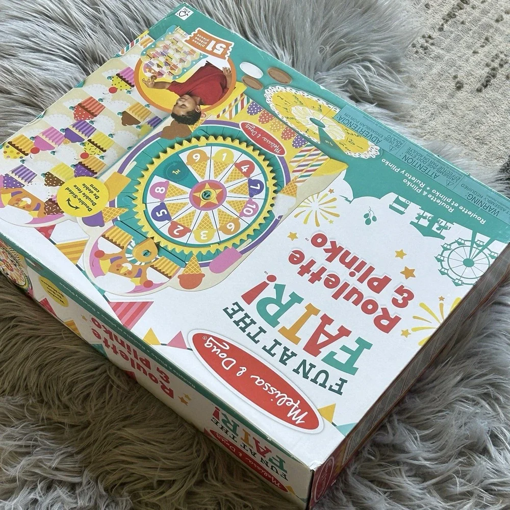 Melissa &‎ Doug Fun at the Fair! Wooden Double-Sided Roulette & Plinko Games $48